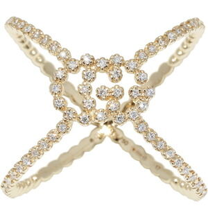 Gucci Gucci K18YG Diamond Ring Metal Ring